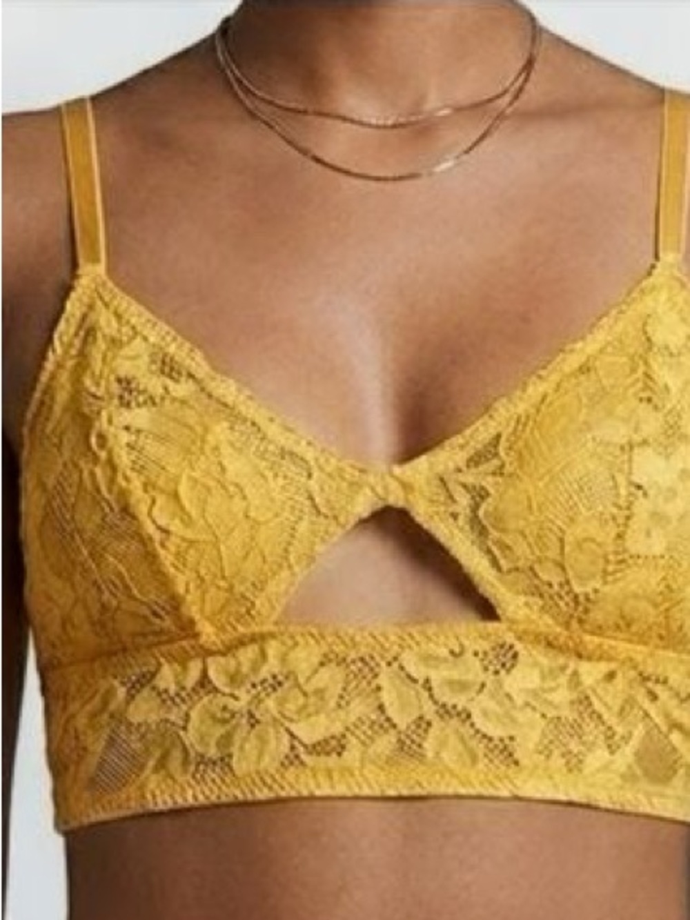 Colsie Sunflower Yellow Lace Cutout Bralette Women’s Size Medium Loungewear